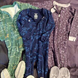 Footie PJ Lot - 2 Carter's & 1 Burt's
